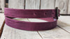 Handcrafted Narrow Leather Belt – 2cm | Deep purple with Black Wash and Silver Buckle