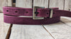 Handcrafted Narrow Leather Belt – 2cm | Deep purple with Black Wash and Silver Buckle