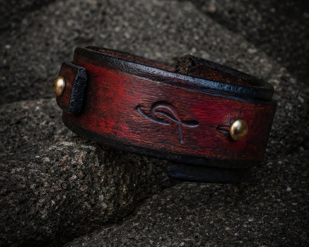 Personalized Men's Steampunk Leather Cuff Bracelet