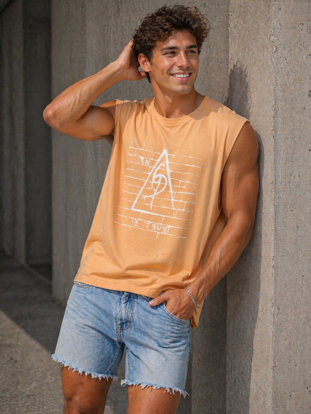 In We Trust Sleeveless T-Shirt  Light brown— Hidden Symbol Edition