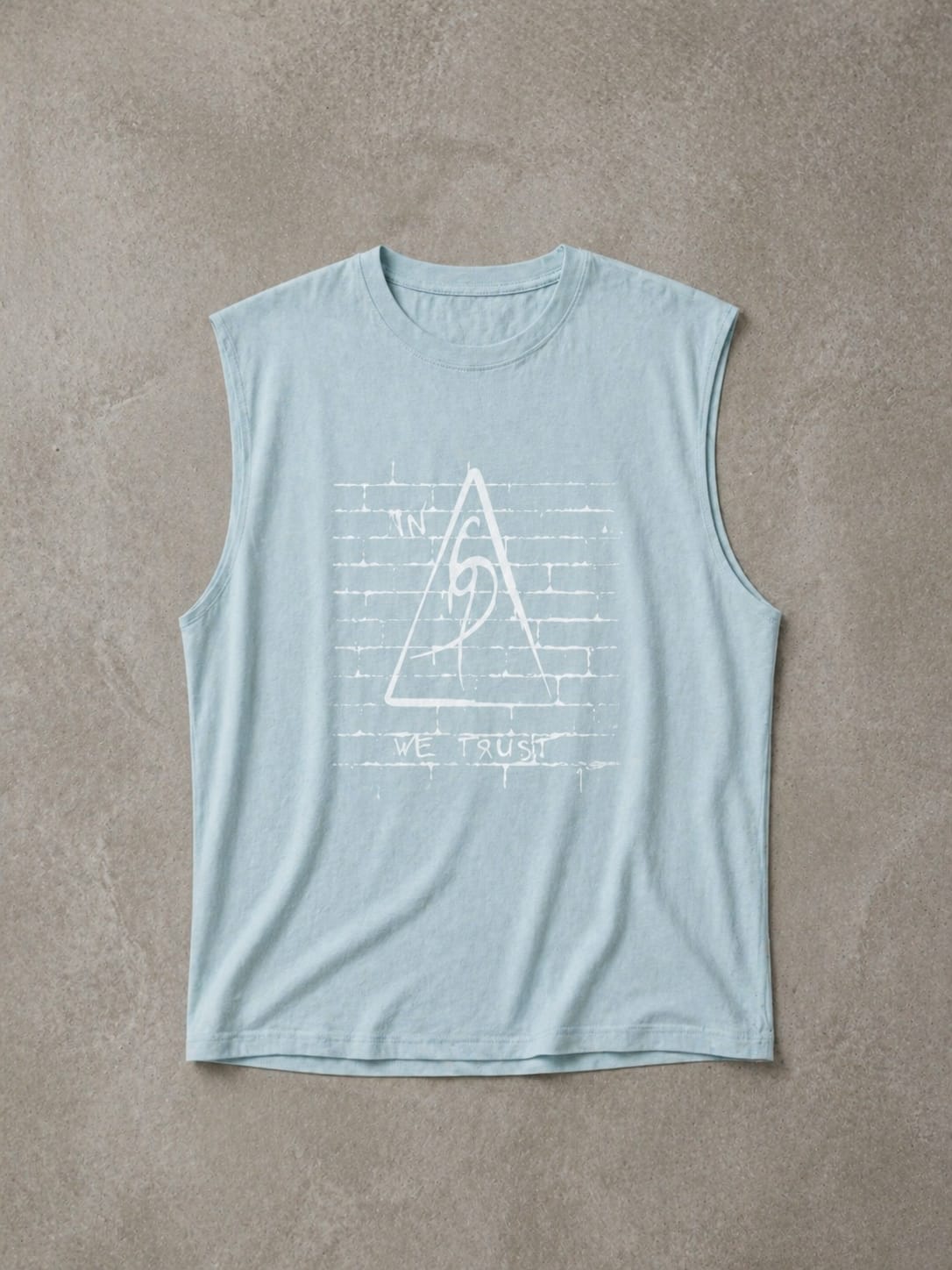 In We Trust Sleeveless T-Shirt  Light Blue — Hidden Symbol Edition