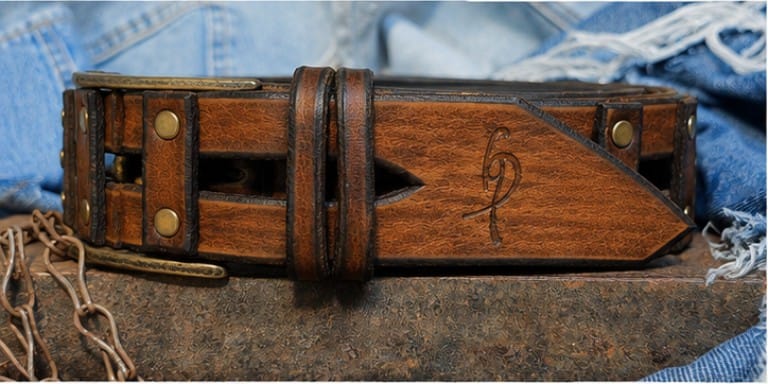Handcrafted Woven Brown Full-Grain Leather Belt for Men