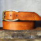 Saddle Brown Full-Grain Leather Belt – Wide 4.2 cm Jeans Belt with Vintage Brass Buckle