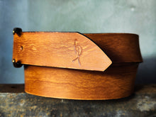 Saddle Brown Full-Grain Leather Belt – Wide 4.2 cm Jeans Belt with Vintage Brass Buckle