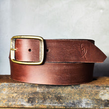 Caramel Tan Leather Belt – Wide 4.2 cm Handmade Full-Grain Jeans Belt with Antique Brass Buckle