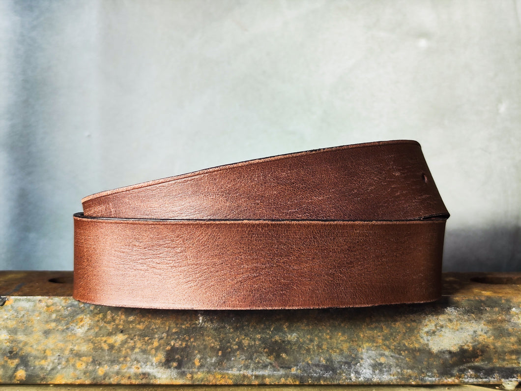 Caramel Tan Leather Belt – Wide 4.2 cm Handmade Full-Grain Jeans Belt with Antique Brass Buckle