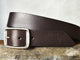 Dark Chocolate Brown Full-Grain Leather Belt – Wide 4.2 cm Jeans Belt with Distressed Silver Buckle