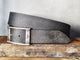 Steel Grey Textured Leather Belt – Wide 4.2 cm Full-Grain Leather Jeans Belt with Solid Silver Buckle