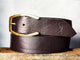 Dark Brown Full-Grain Leather Belt – Wide 4.2 cm Classic Jeans Belt with Antique Brass Buckle