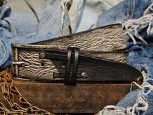 Handmade White Leather Belt with Black Wash - Unique Double Strap Design - Ishaor