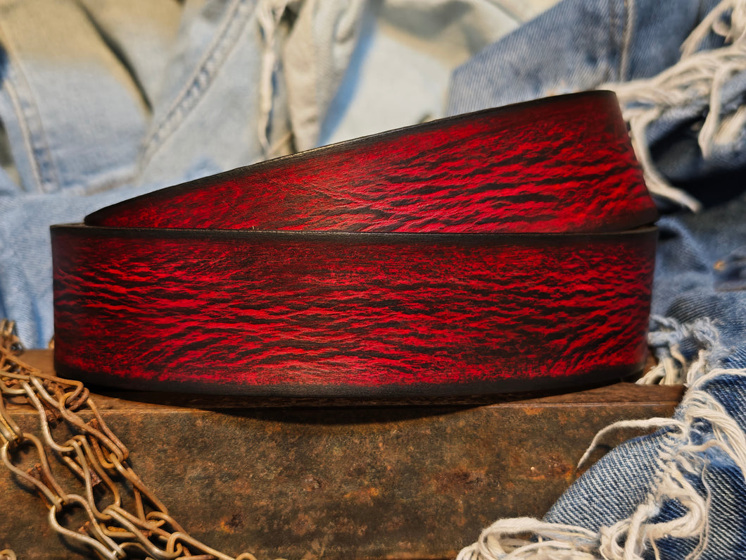 Vintage Distressed Red Leather Belt Accessory by Ishaor
