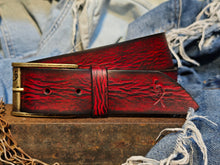 Vintage Distressed Red Leather Belt Accessory by Ishaor