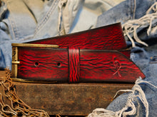 Vintage Distressed Red Leather Belt Accessory by Ishaor