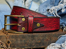 Vintage Distressed Red Leather Belt Accessory by Ishaor