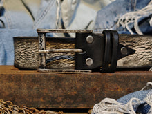 Handmade White Leather Belt with Black Wash - Unique Double Strap Design - Ishaor