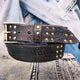Ishaor Handmade Black Leather Belt with RCA Stamps