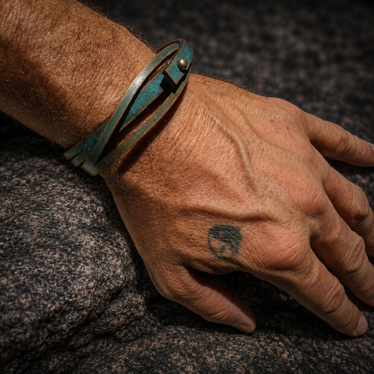 Turquoise Leather Bracelet with Option to Personalize - Brown Wash  Handcrafted Jewelry