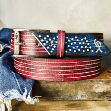 American Flag - leather belt
