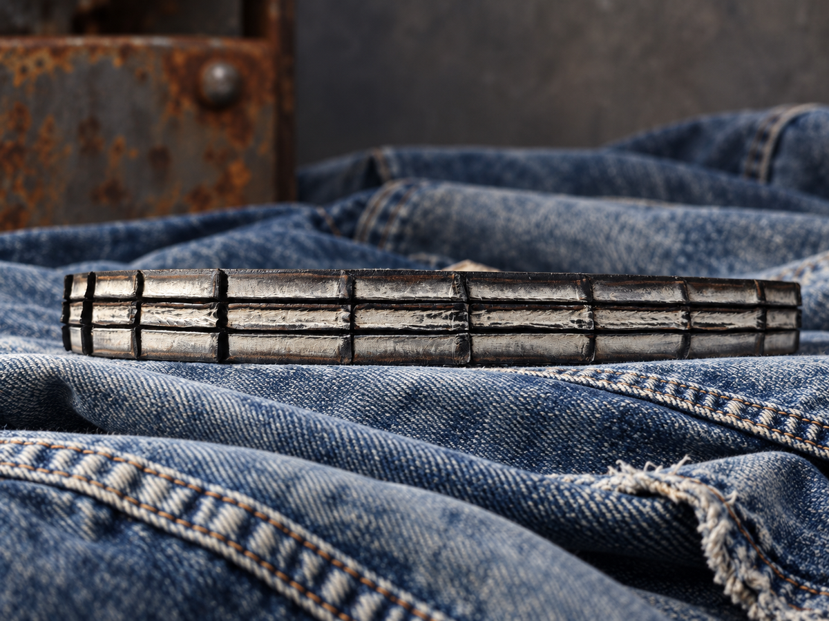 Handmade Silver & Black Leather Belt – Crocodile-Inspired Carved Texture – Women’s Artisan Belt