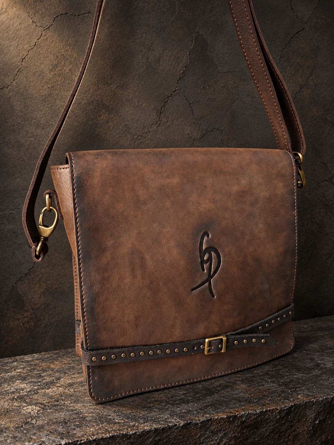 The Dark Brown Heritage Leather Bag – Slim Messenger Crossbody
