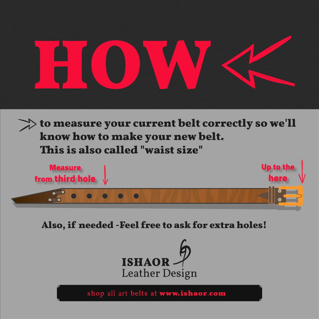 Unique Artisan Leather Wide Belt for Men - Rustic Style Black Leather with Studs - Design Accessories for Mens Apparel