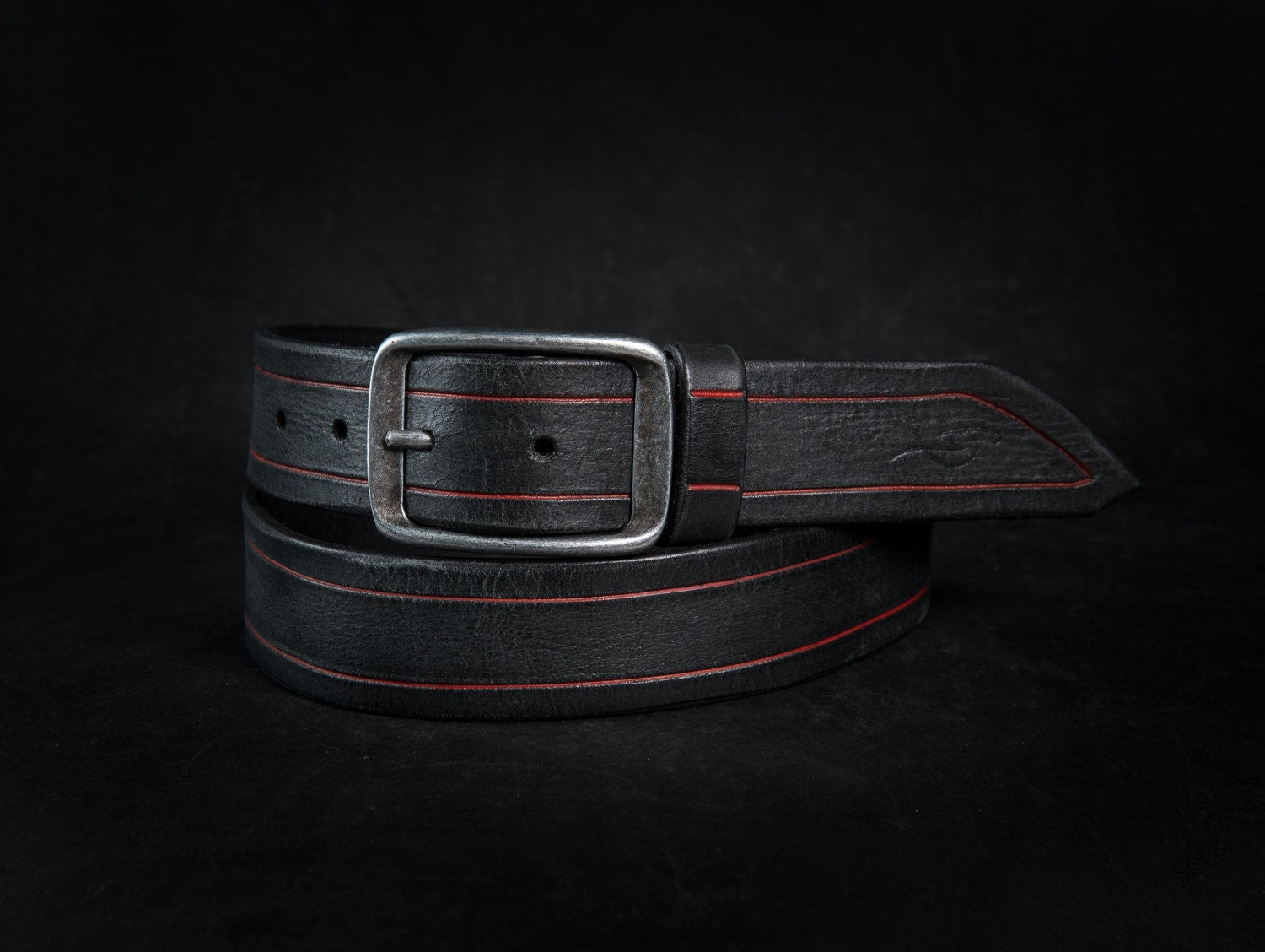 Handmade Leather Mens Belt - Personalized with Name Engraving