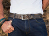 Mens Distressed Leather Belt - Handmade Brown Leather Accessories for Him - Customizable Unique Gift