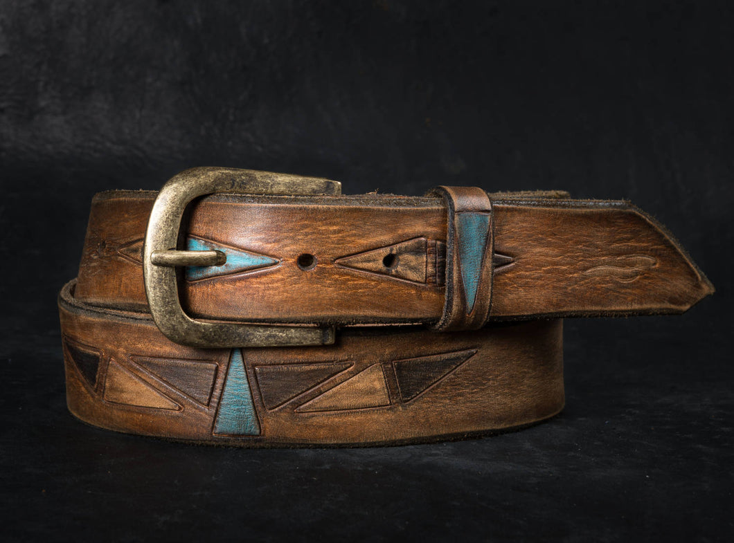 Custom Mens Genuine Leather Buckle Belt Unique Design His Gift