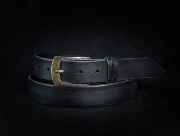 Black Leather Belt for Men – Personalized Gift Option