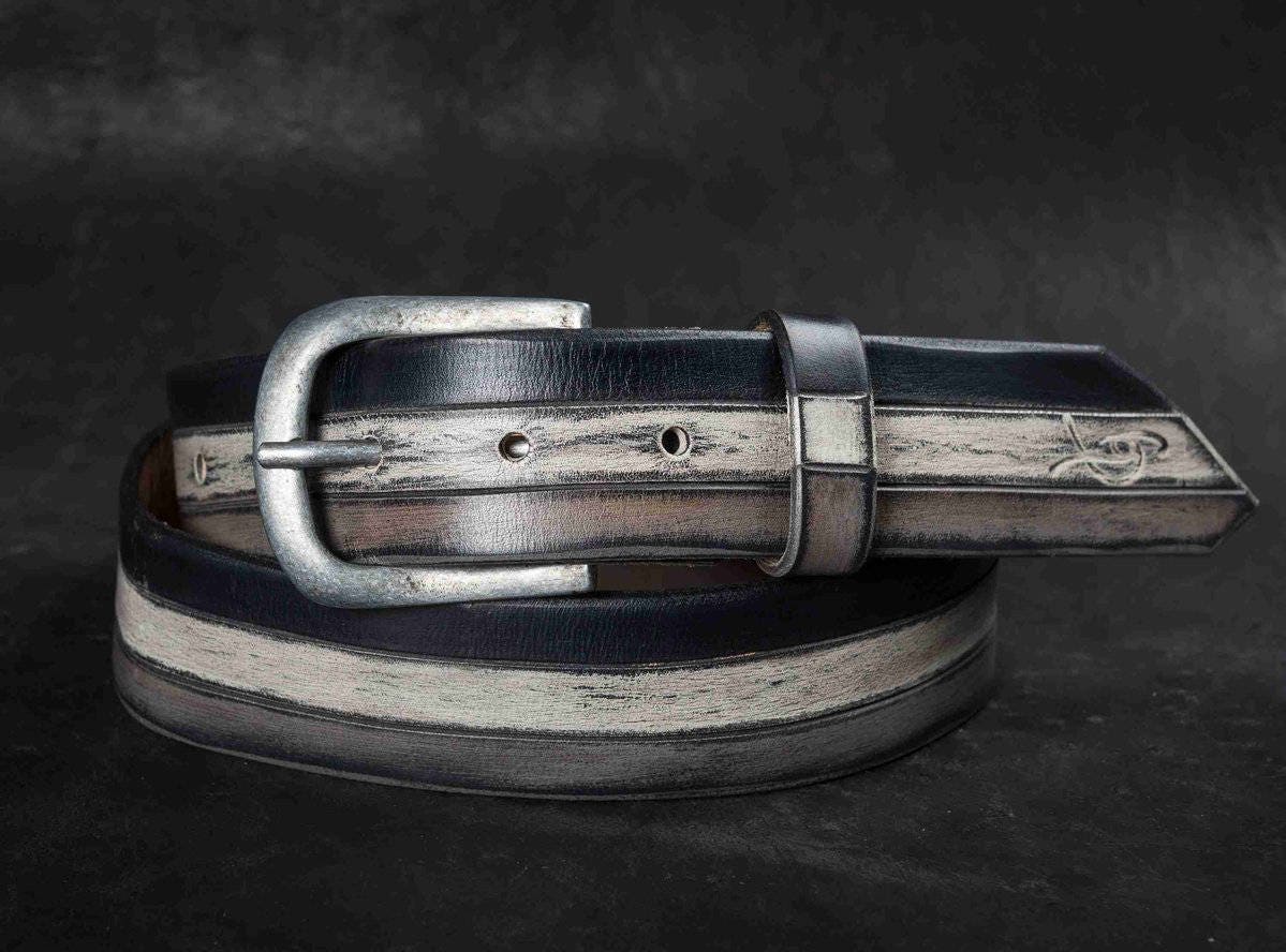 Unique Leather Belt for Men Women Rustic Style Buckle Belt Handcrafted Leather Accessories