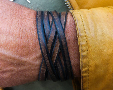 Genuine Leather Cuff Bracelet for Men - Brown Wrap Style