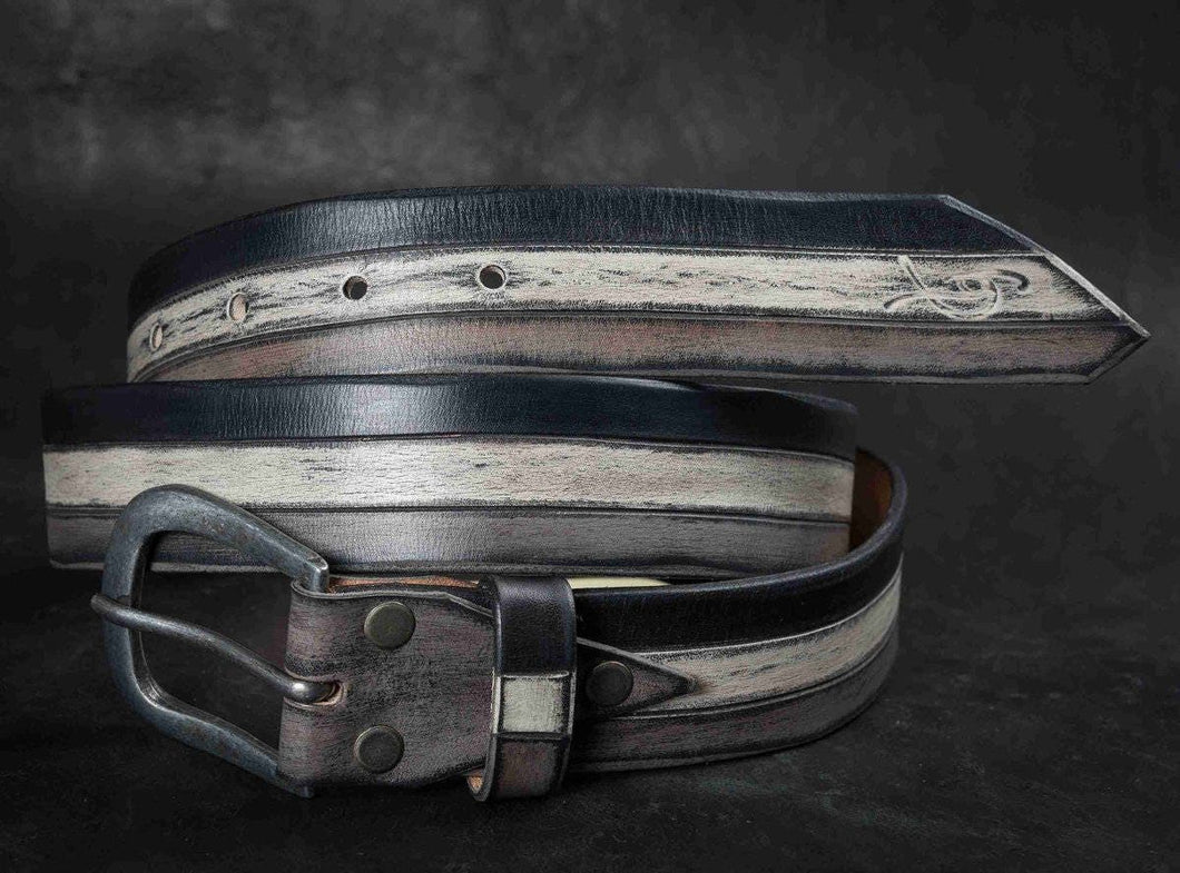 Unique Leather Belt for Men Women Rustic Style Buckle Belt Handcrafted Leather Accessories