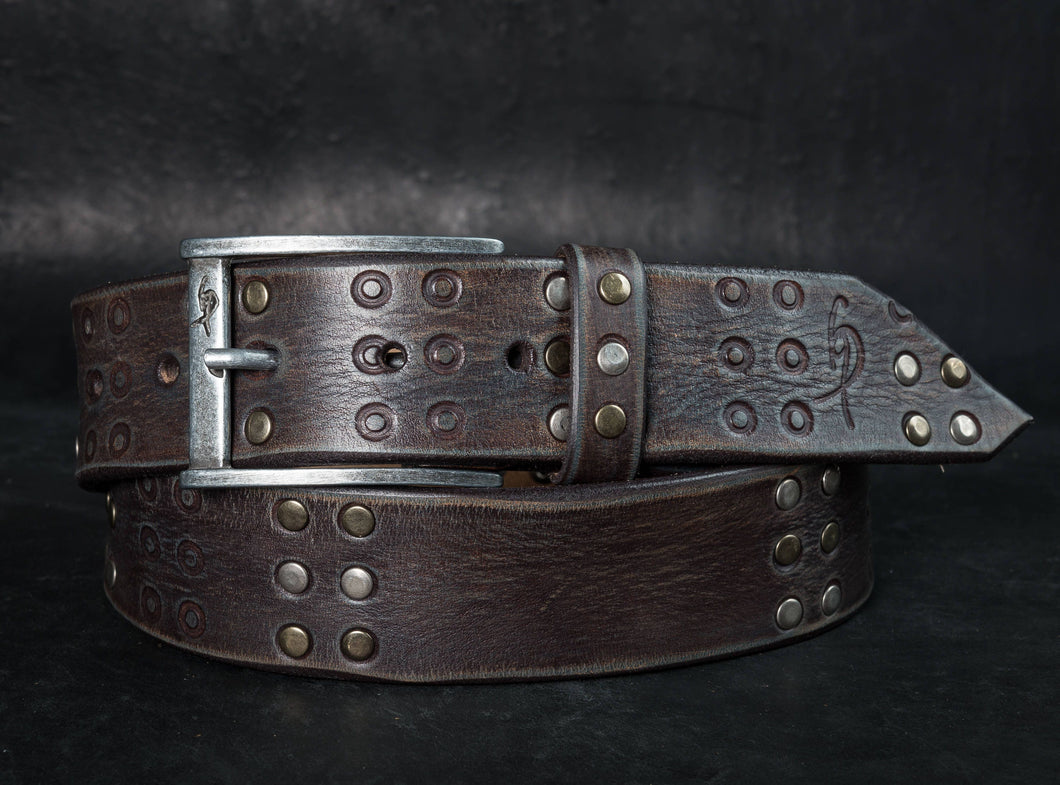 Handcrafted Brown Leather Mens Belt for Jeans - Unique Fashion Accessory and Gift