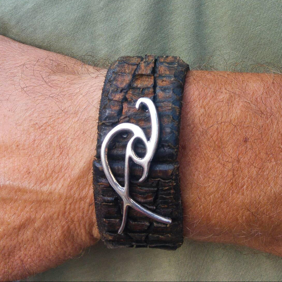 Mens Leather Wrap Bracelet in Brown - Cuff Style for Sleek and Masculine Look
