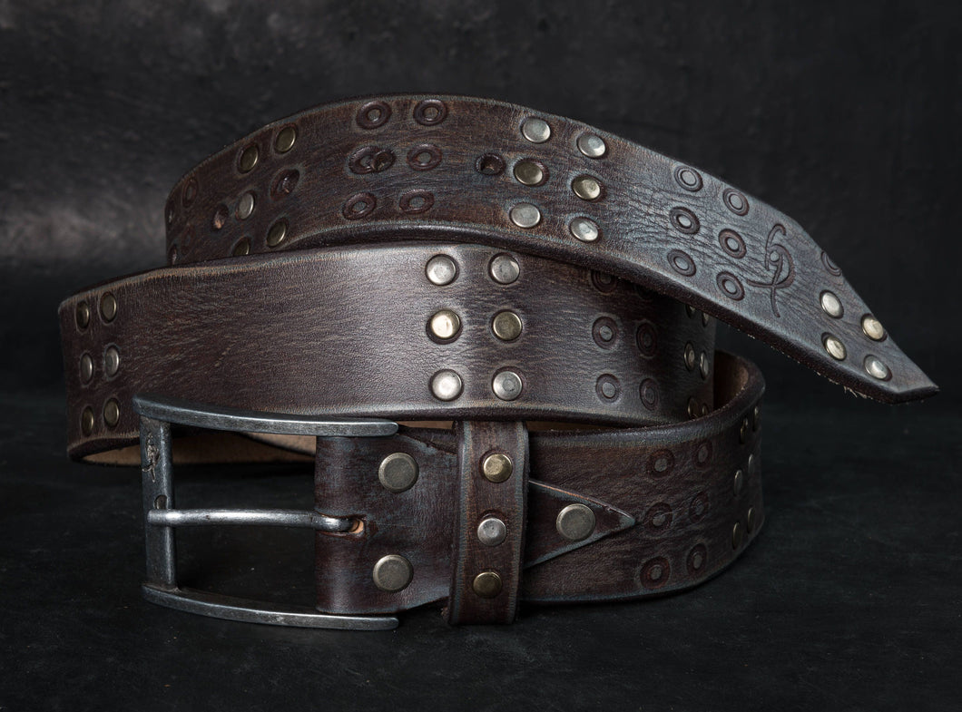Handcrafted Brown Leather Mens Belt for Jeans - Unique Fashion Accessory and Gift