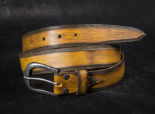 Yellow Belt, Leather Belt, Unique Leather, Leather Father's Day Gift, Accessories for Father, Unisex Belt, Leather for Her, Crafted Belt