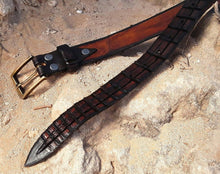Genuine Leather Narrow Belt Handcrafted for Mens Style Wedding or Gift Brown