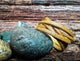 Mens Leather Cuff Bracelet - Genuine Yellow Leather Wrap Bracelet