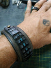 Stylish Mens Leather Bracelet Brown Wrap Cuff for a Cool Christmas or X-mas Gift Gangster Inspired by Ishaor