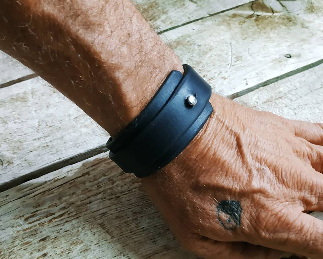 Black Leather Bracelet, Leather Bracelet, Men Bracelet, Leather Cuff, wrap leather bracelet, leather wristband, Boho Leather Jewelry, Gift