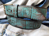 Handmade Turquoise Brown Leather Belt - Personalized and Unique Gift for Him