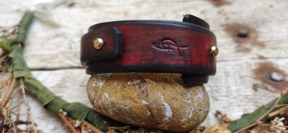 Personalized Men's Steampunk Leather Cuff Bracelet