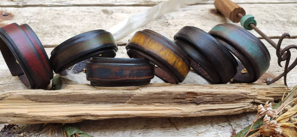 Blue Leather Wrap Mens Custom Bracelet - Stylish and Personalized