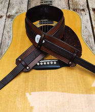 Leather Guitar Strap, brown leather guitar belt  personalized guitar strap, gift for musician,