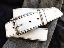 Vintage White Leather Belt - Custom Mens Accessories for Christmas - Stylish  Durable - Perfect Belt Gift for Him