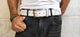 Vintage White Leather Belt for Men Customizable Christmas Gift Genuine Leather Accessories