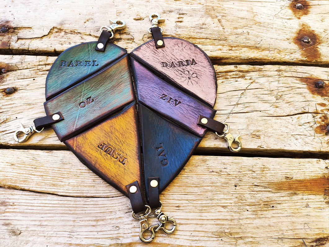 Personalized Leather Family Keychain - Customized Engraved Gift for Loved Ones