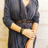 Unique Western Leather Belt for Women - Customizable Design Brown - No Buckle Required