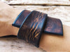 Brown Leather Wrap Bracelet with Unique Geometric Design - Personalized Option Available