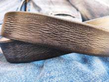 Ishaor Brown Leather Belt with Gray Patina - Perfect Color for Any Outfit - Best Gift Option